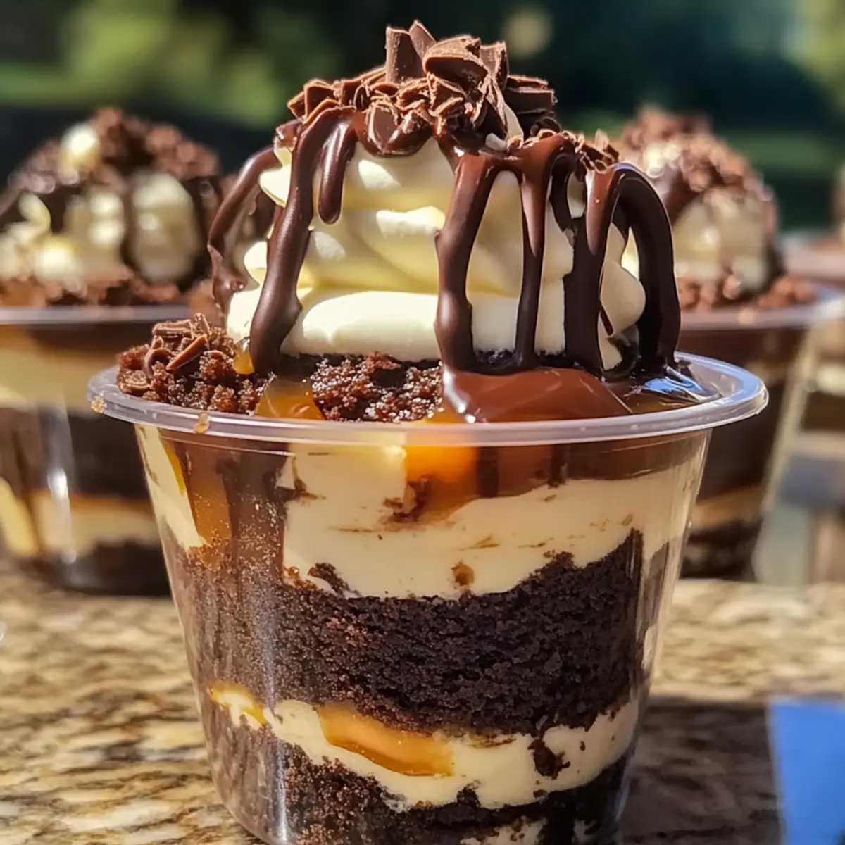 Beladene Brownie-Käsekuchen-Tassen für Schokoladenliebhaber