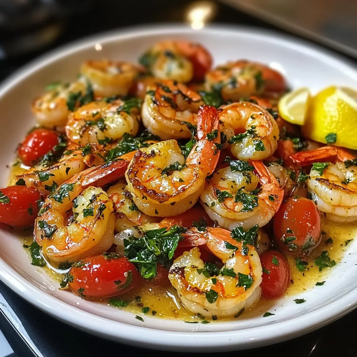 Mittelmeer Garnelen Pfanne mit Zitronen-Knoblauch-Sauce