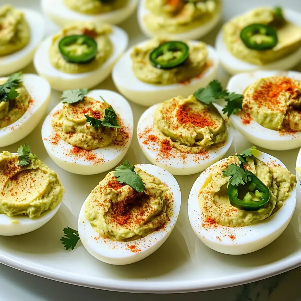 Mexikanische gefüllte Eier mit Avocado und Limette