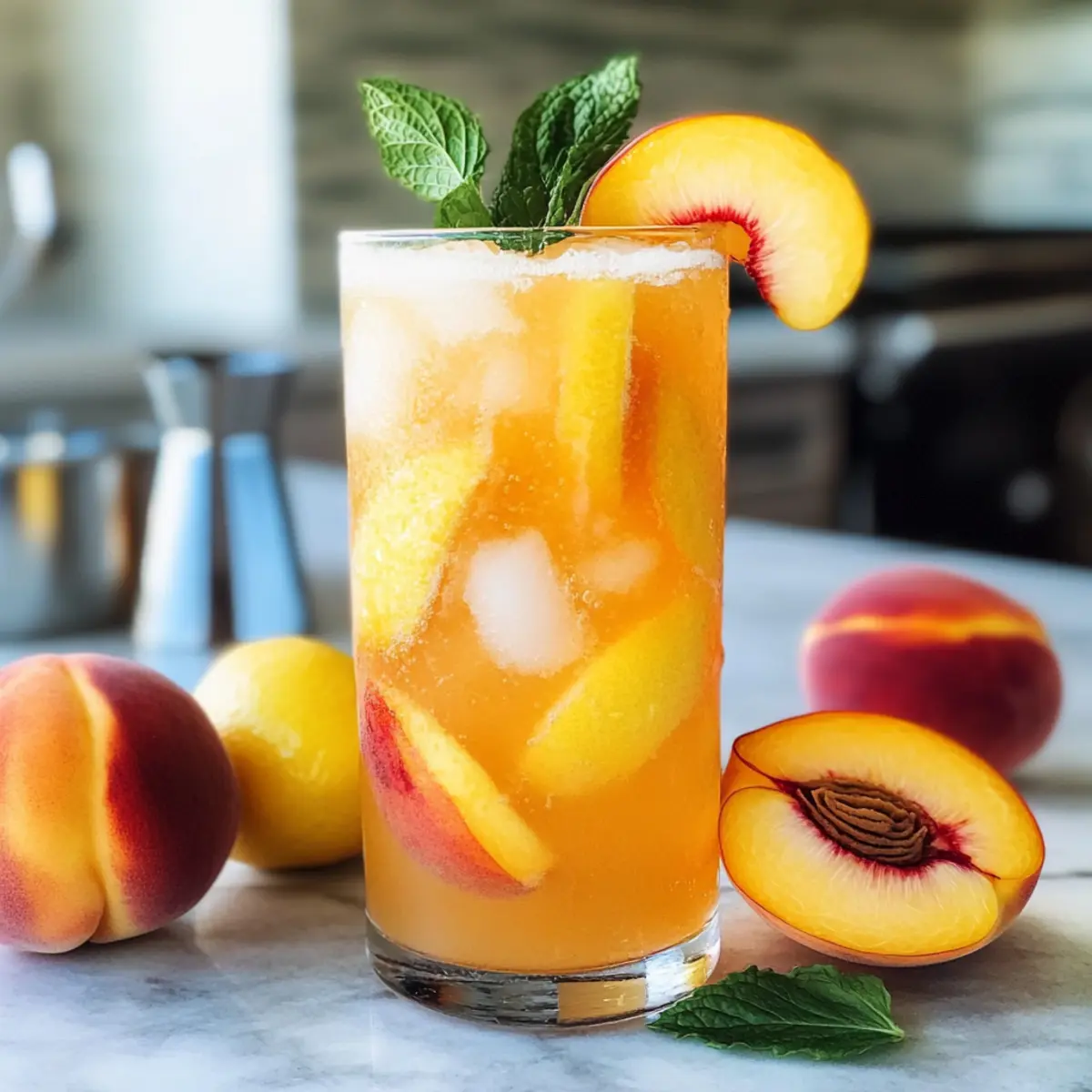 Erfrischende Pfirsich-Limonade für den Sommer