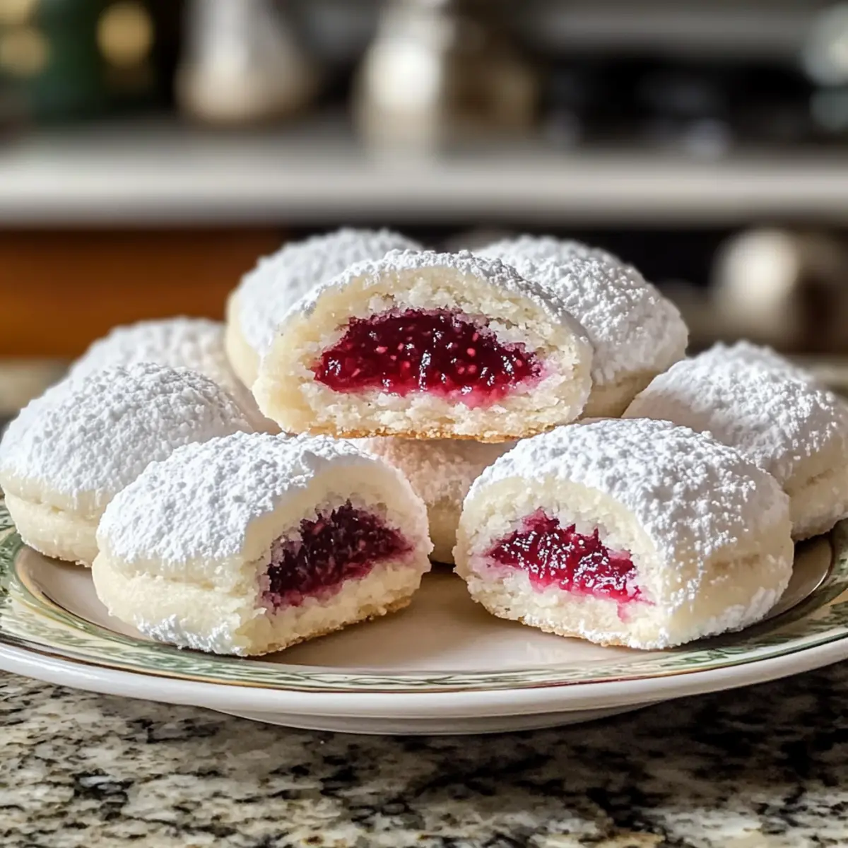 Himbeergefüllte Mandel-Schneekekse ganz einfach backen