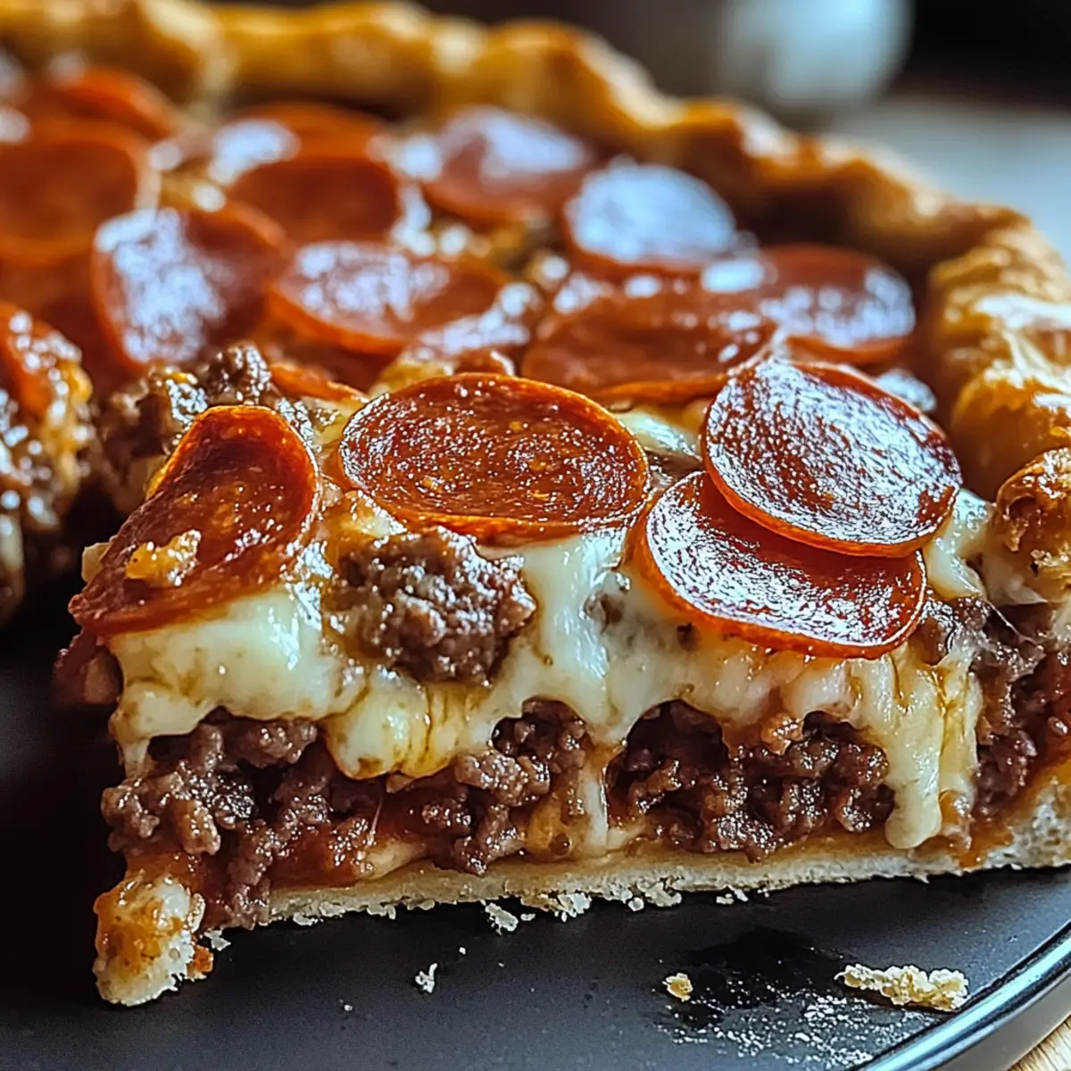 Herzhafter Hamburger Wurst- und Peperoni-Kuchen für jeden Tag