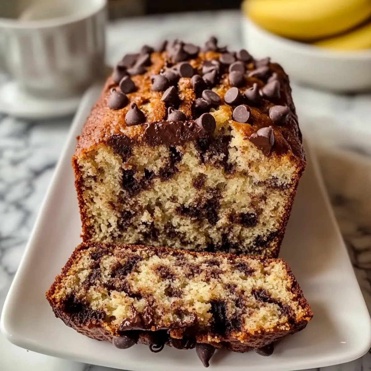 Süßes Schokoladenstückchen-Bananenbrot für Muffin-Liebe