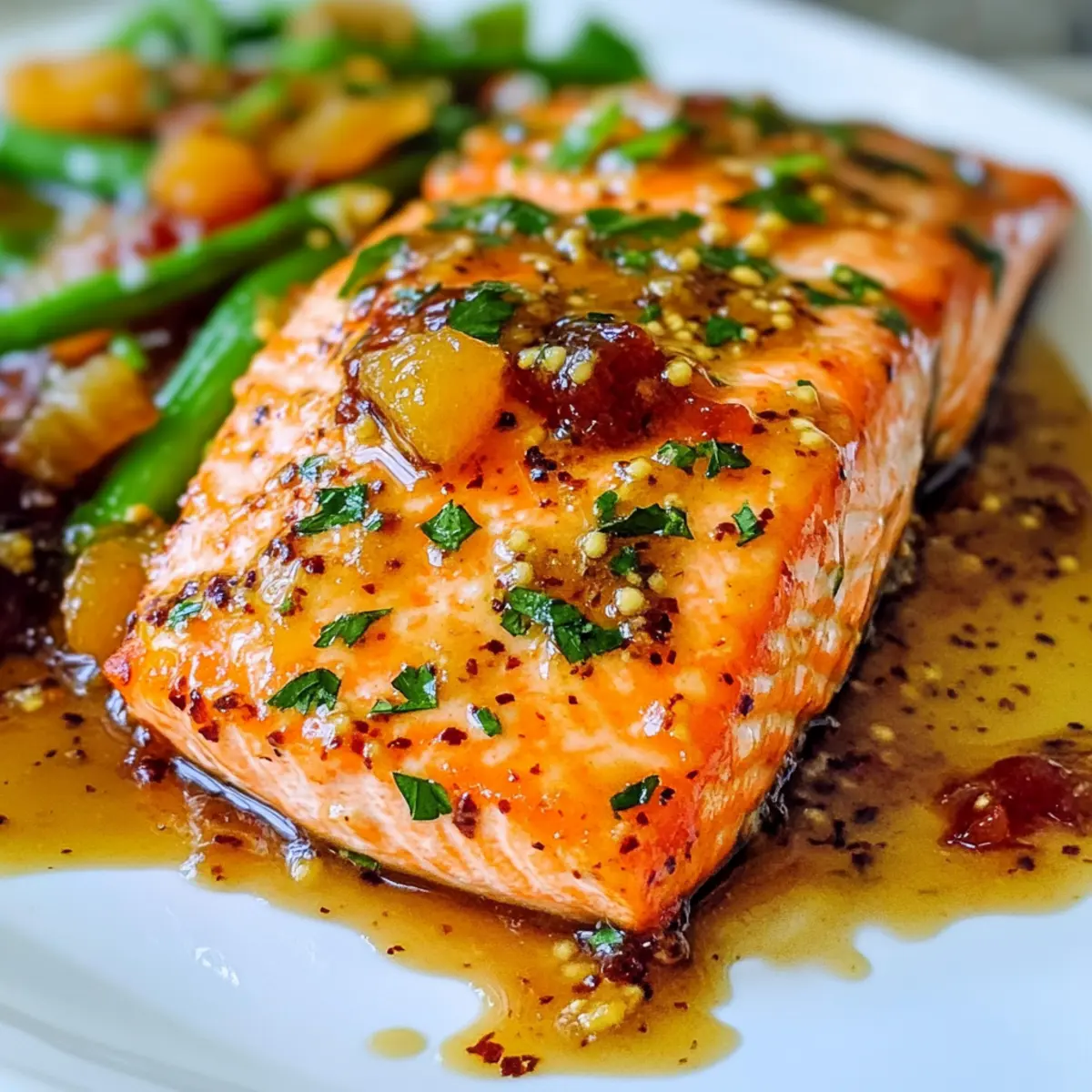 Aprikosen-Dijon-Glasierte Lachs für schnelle Abende