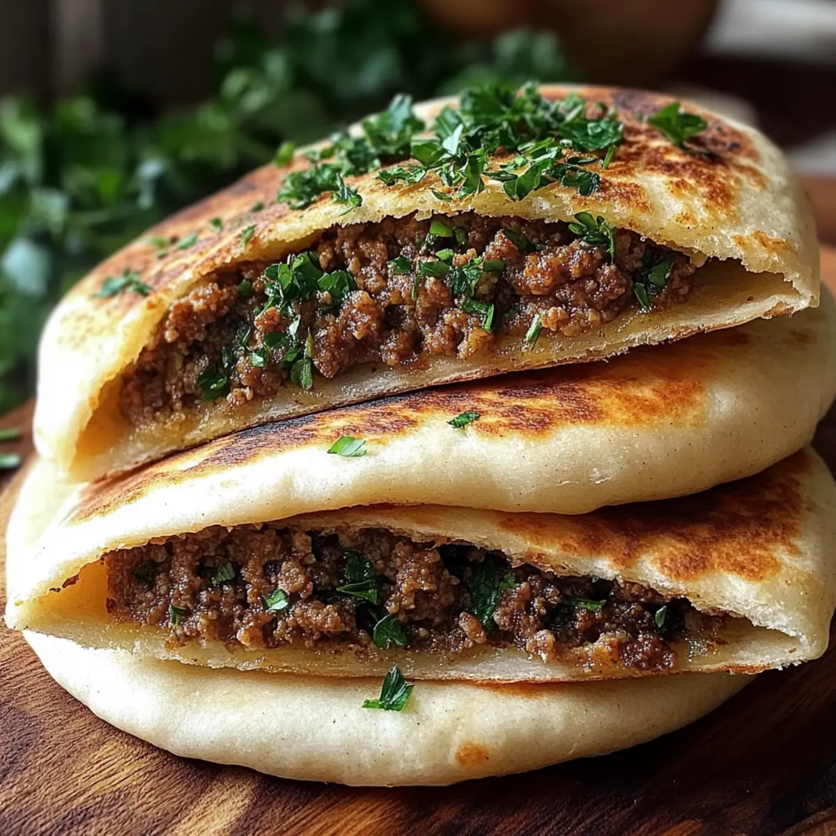 Arayes Libanesische gefüllte Pita einfach selbstgemacht