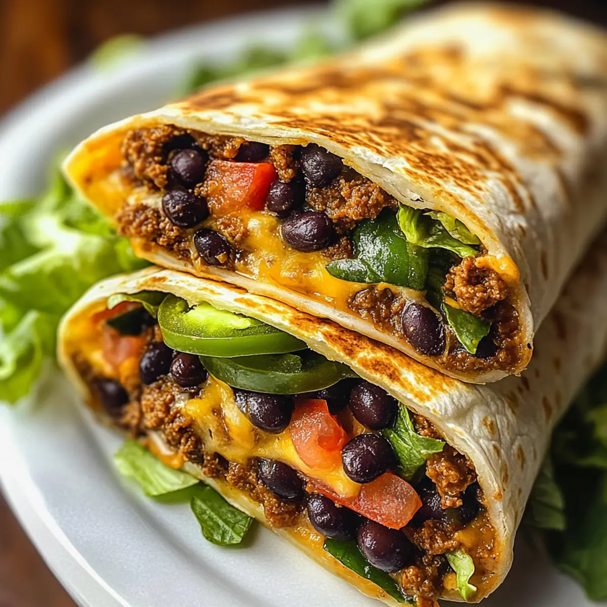 Schwarze Bohnen Crunch Wrap für ein schnelles Abendessen