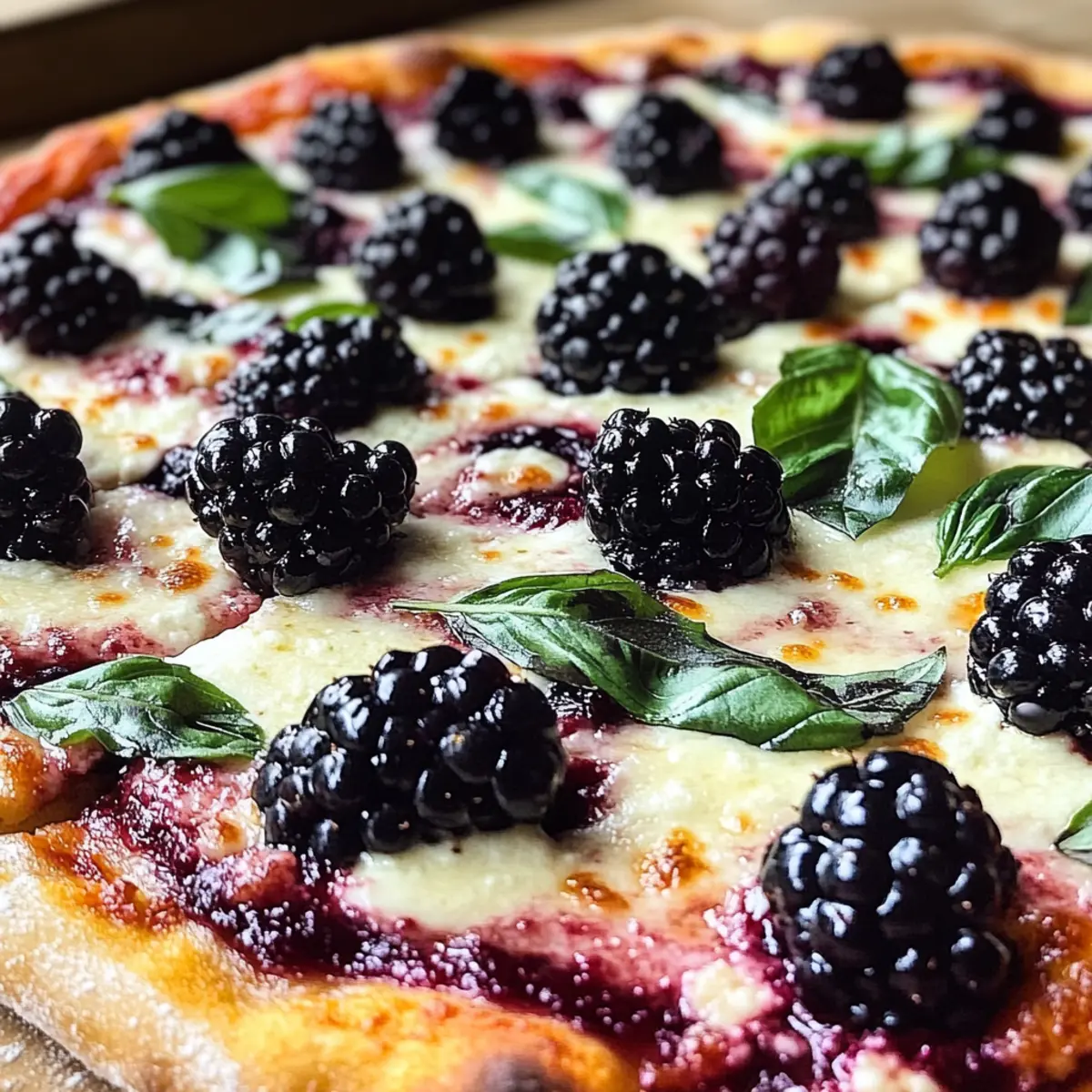 Brombeer-Basilikum-Ricotta-Pizza für den Sommerzauber