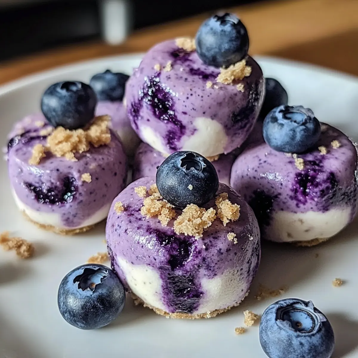 Blaubeer-Käsekuchen-Protein-Bällchen ganz einfach machen