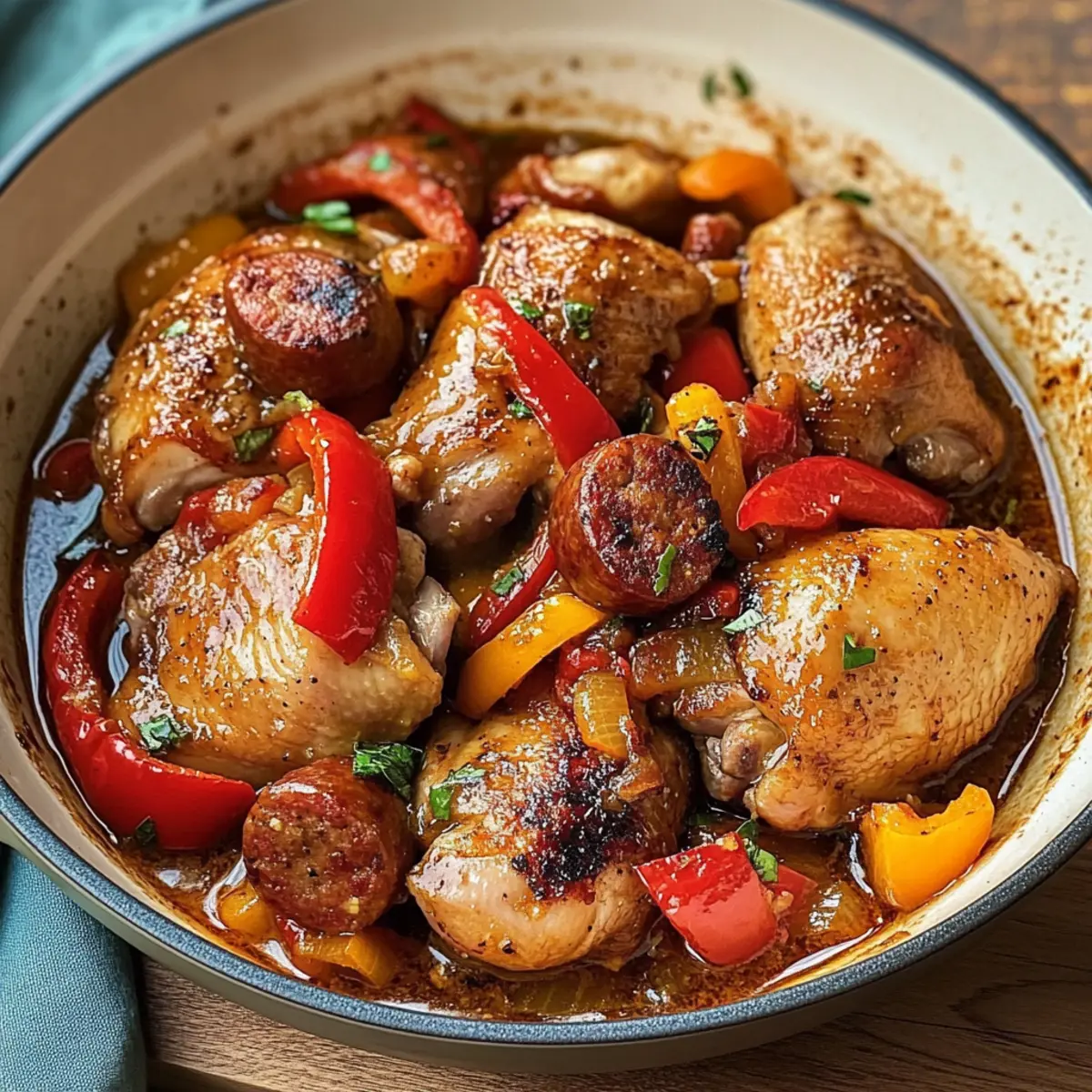 Hähnchen Scarpariello perfekt für Familienabende