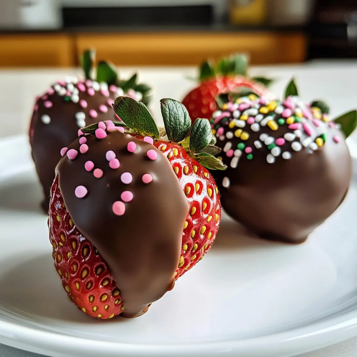 Schokoladenüberzogene Erdbeeren für den perfekten Genuss