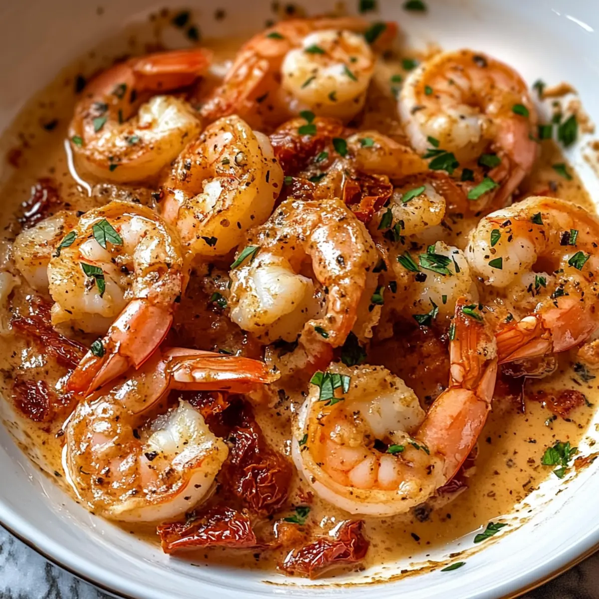 Cremige toskanische Garnelen für Herzhaftes Vergnügen