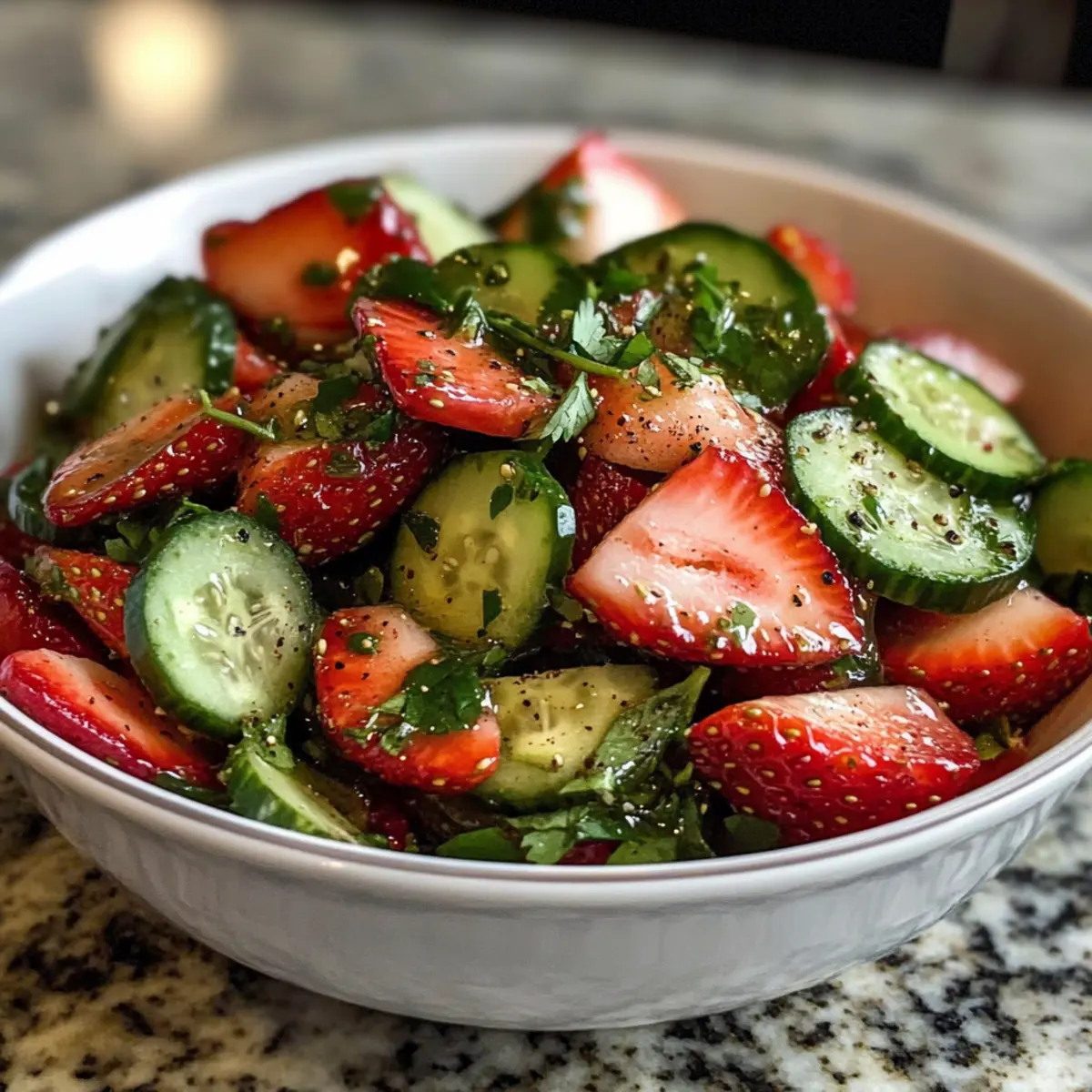 Gurken Erdbeer Salat für den perfekten Sommergenuss