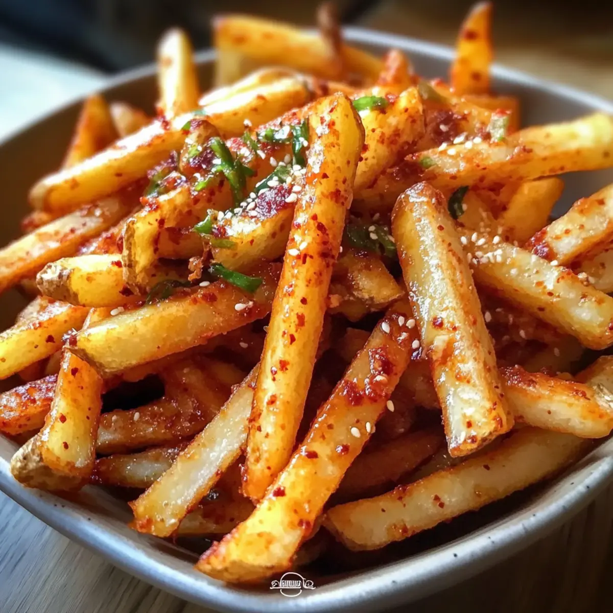 Dunkle koreanische Pommes: Knusprige Geschmacksexplosion