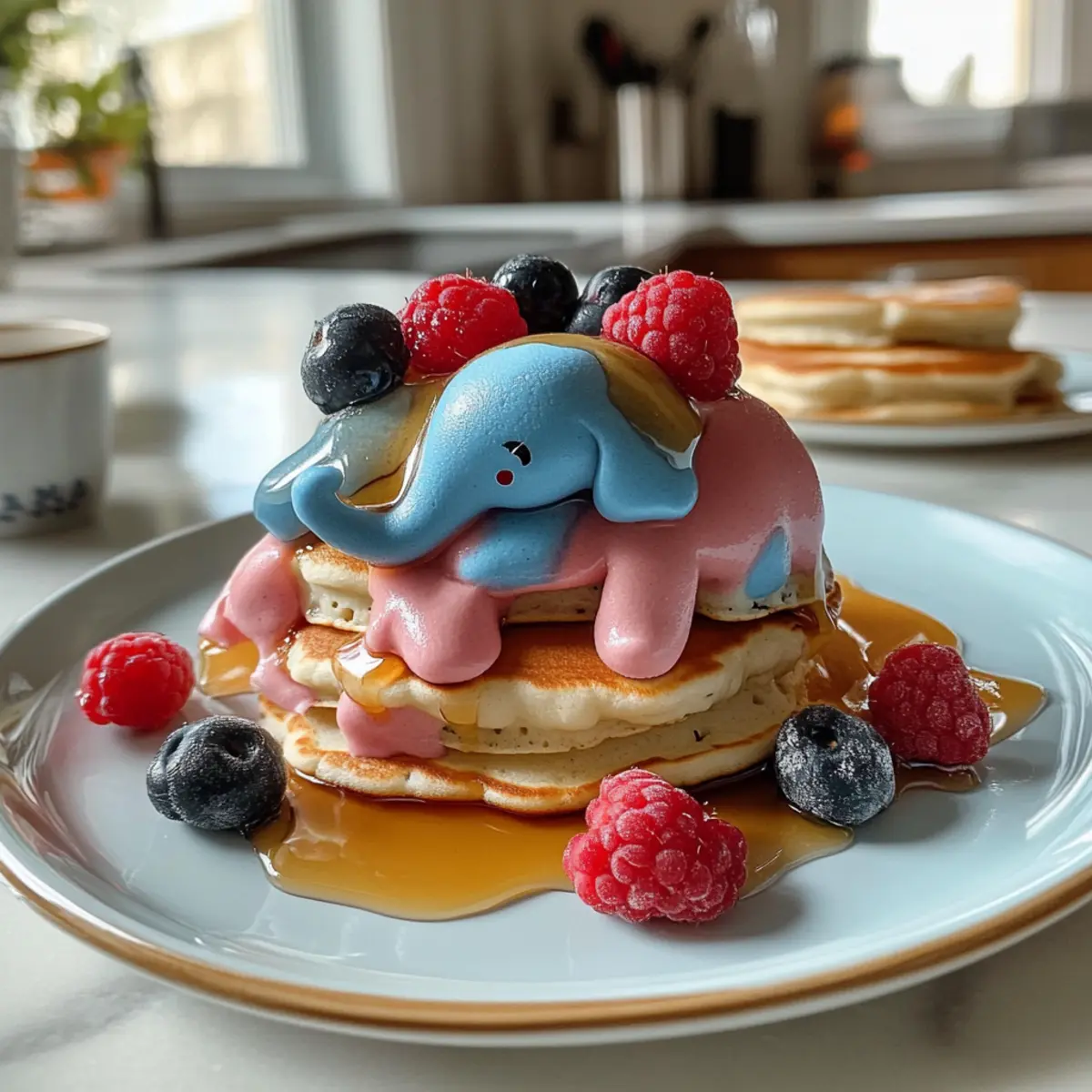 Dumbo fliegende Elefanten-Pfannkuchen für fröhliche Frühstücke