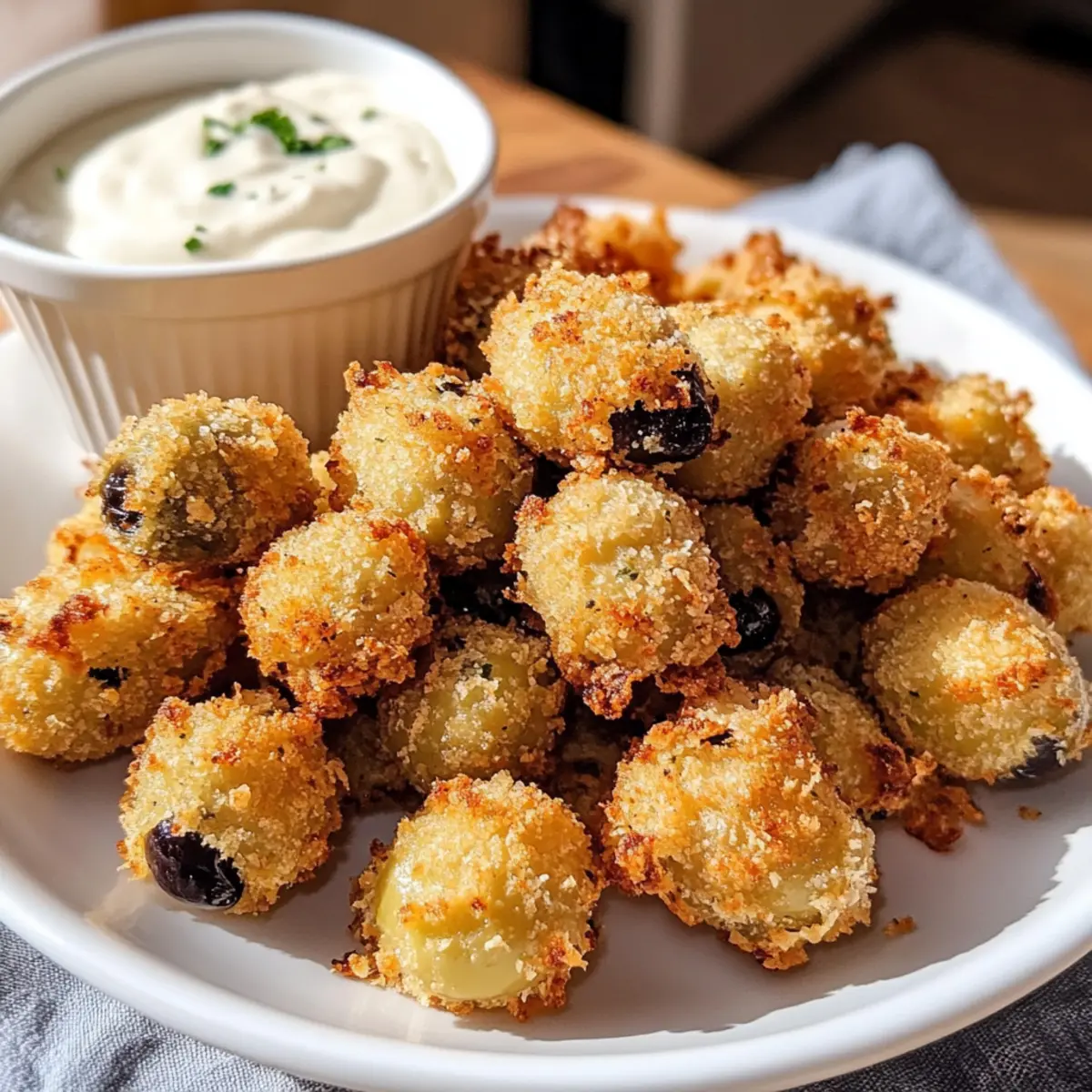Frittierte Oliven mit Knoblauch-Aioli selbst gemacht