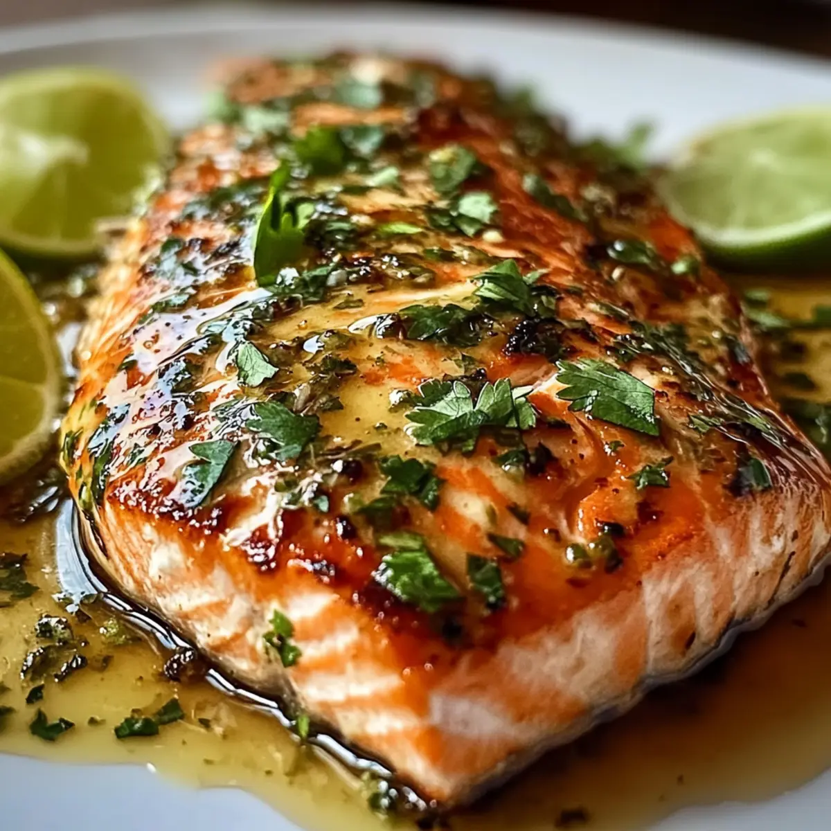 Honig-Limetten-Knoblauch-Butter gebackener Lachs Rezept