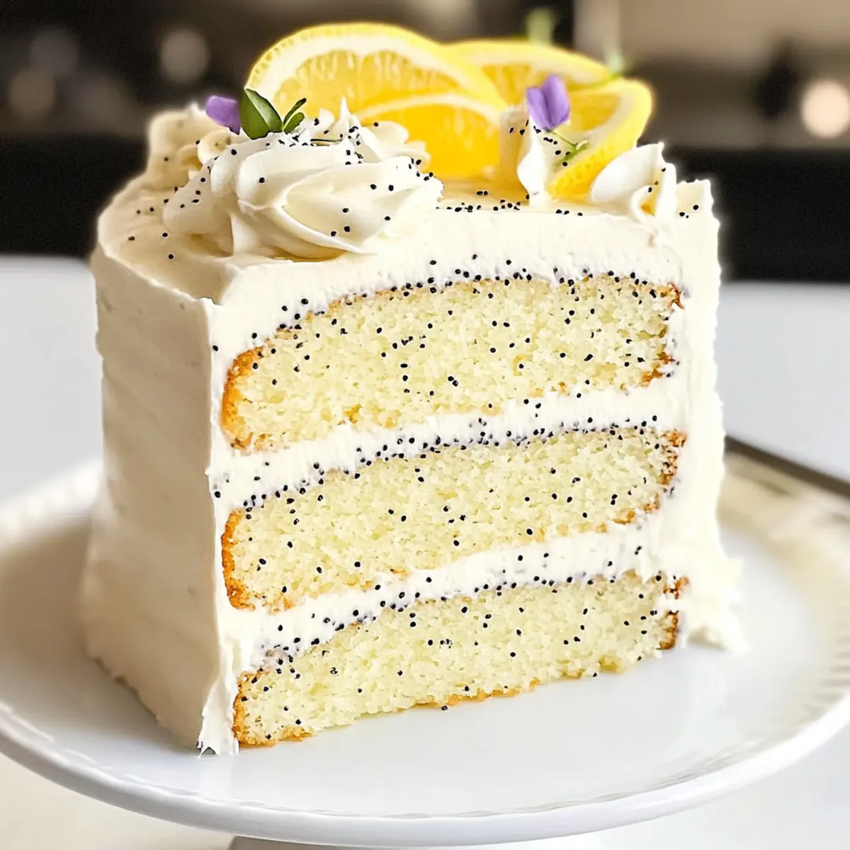 Zitronen-Mohnkuchen mit cremigem Frosting