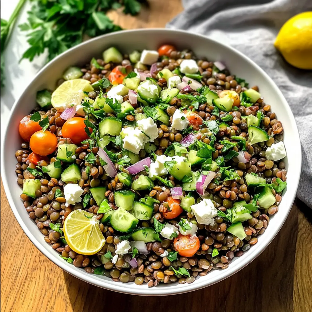 Zitronige Libanesische Linsensalat für gesunde Genießer