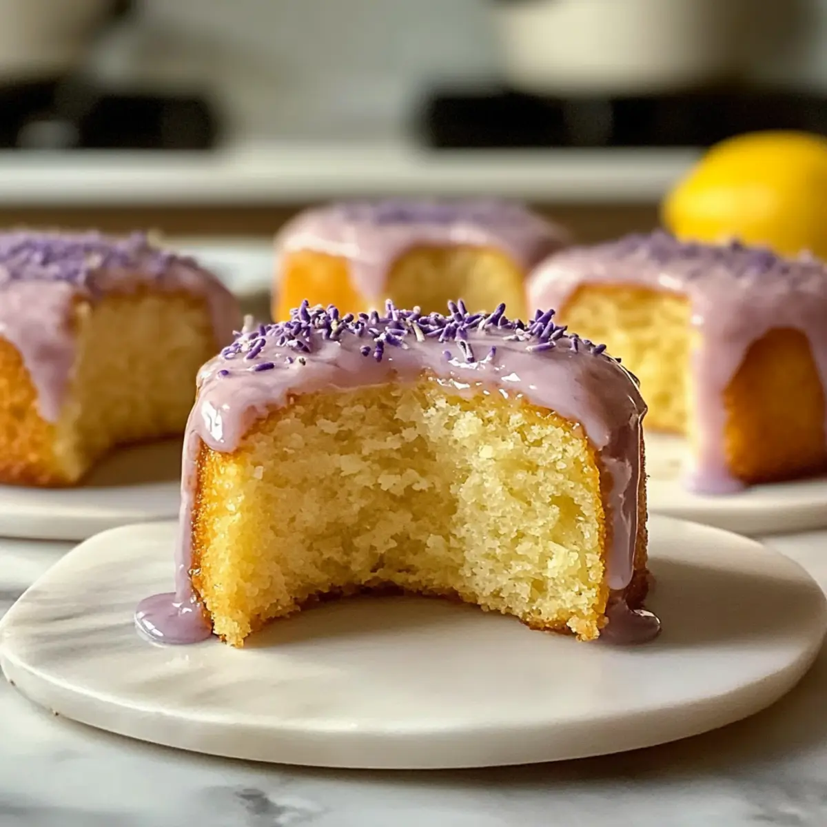 Mini-Zitronenkuchen mit Lavendelglasur: Kühles Vergnügen