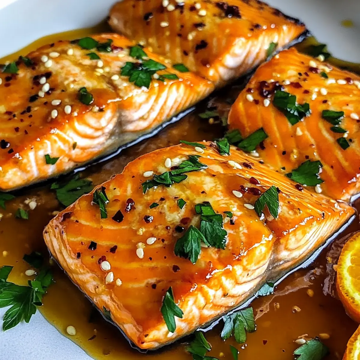 Orangen-glasierten Lachs in 15 Minuten zubereiten