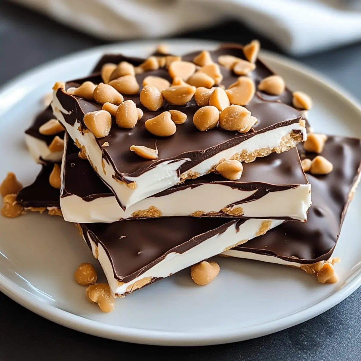 Erdnussbutter Schokoladen Griechischer Joghurt Rinde Rezept