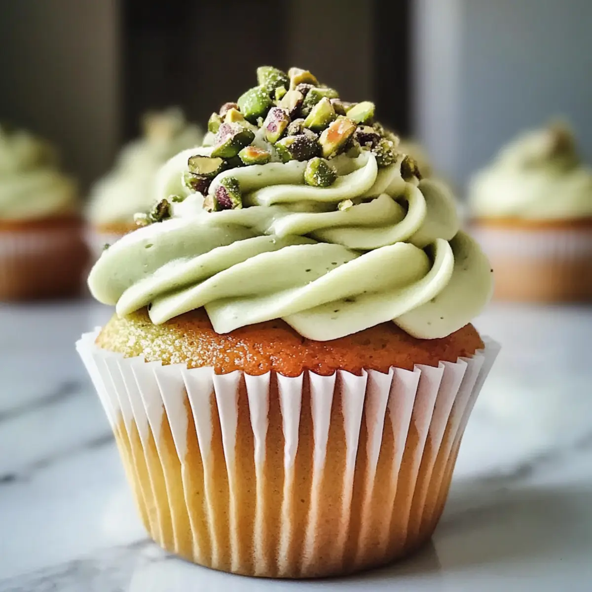 Pistazien-Cupcakes mit cremigem Vanille-Frosting