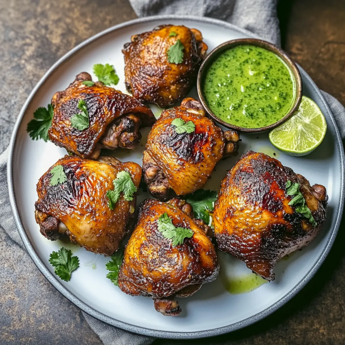 Krosses Brathähnchen mit limettiger Grüner Sauce
