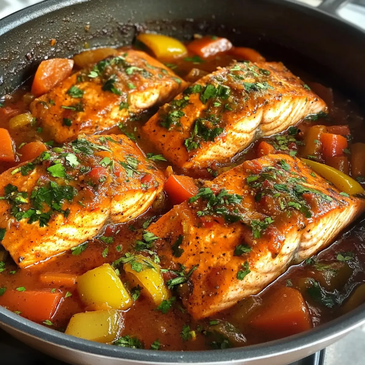 Würziger marokkanischer Fisch in reichhaltiger Soße