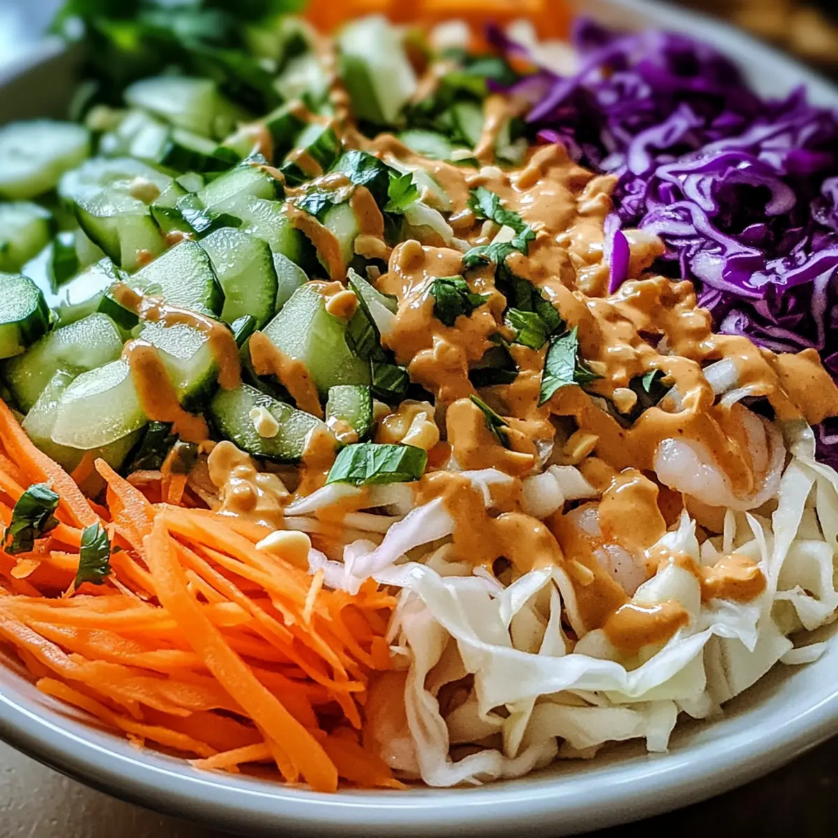 Frühlingsrollen-Salat mit Erdnussoße für jeden Anlass