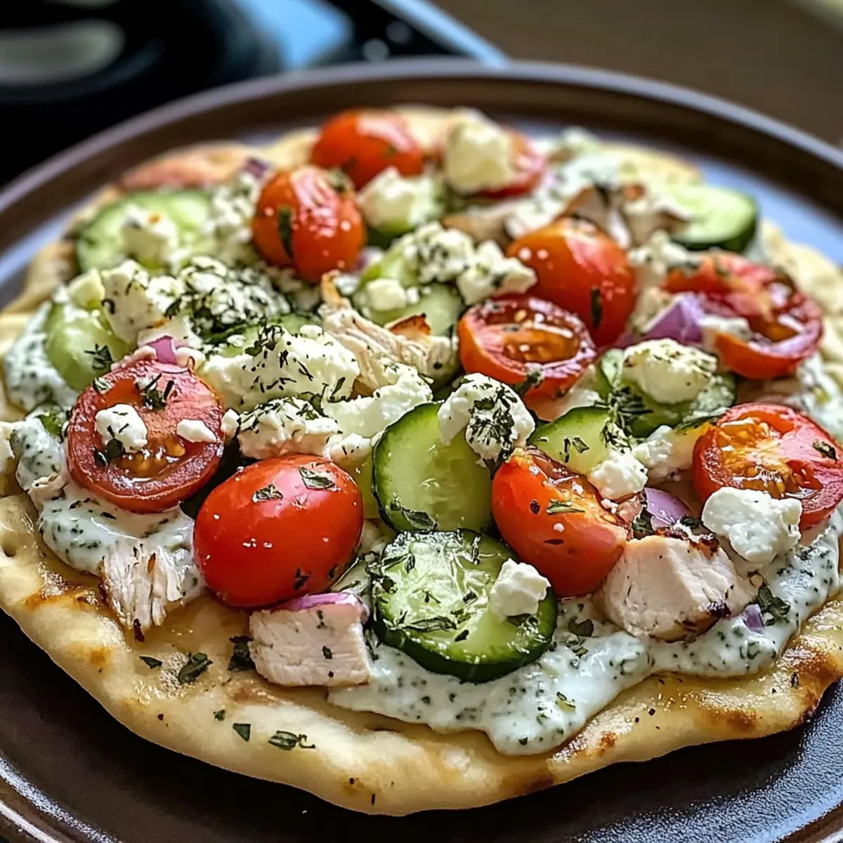 Tzatziki Hähnchen Pizza: Mediterranes Genussfeuer