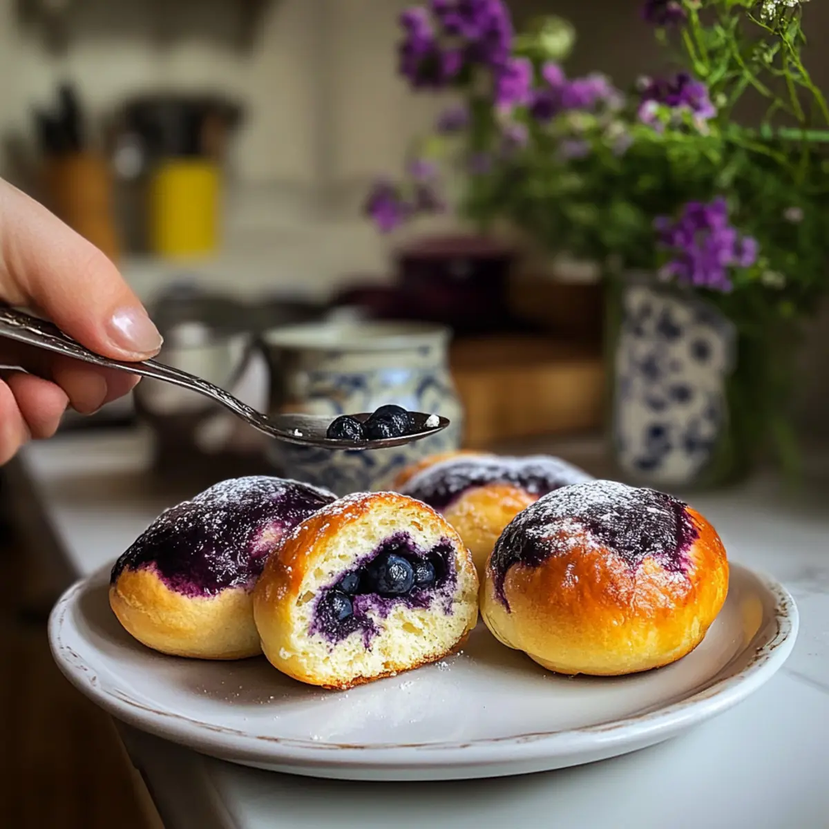 Wilde Blaubeer Ricotta Süße Brötchen zum Verlieben