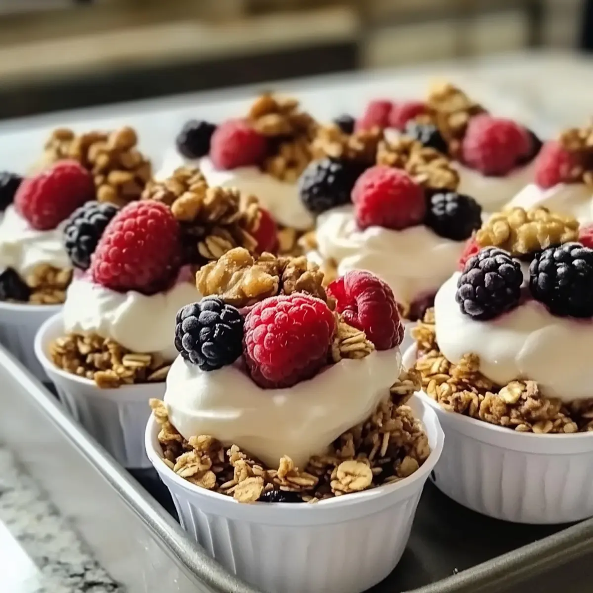 5-Zutaten Gefrorene Joghurt Granola Bissen für Snacks