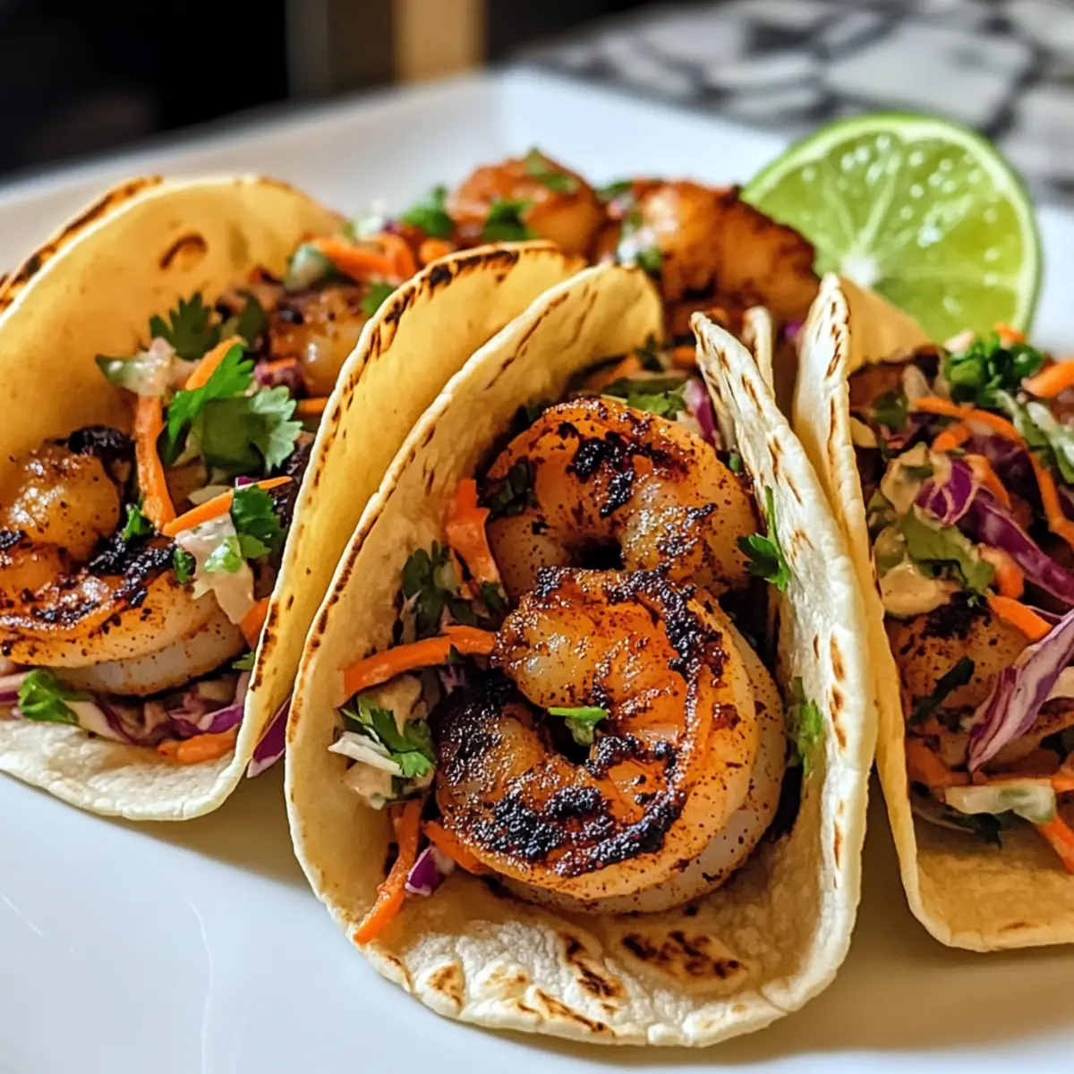 Schwarze Garnelen Tacos mit Krautsalat für Eilige