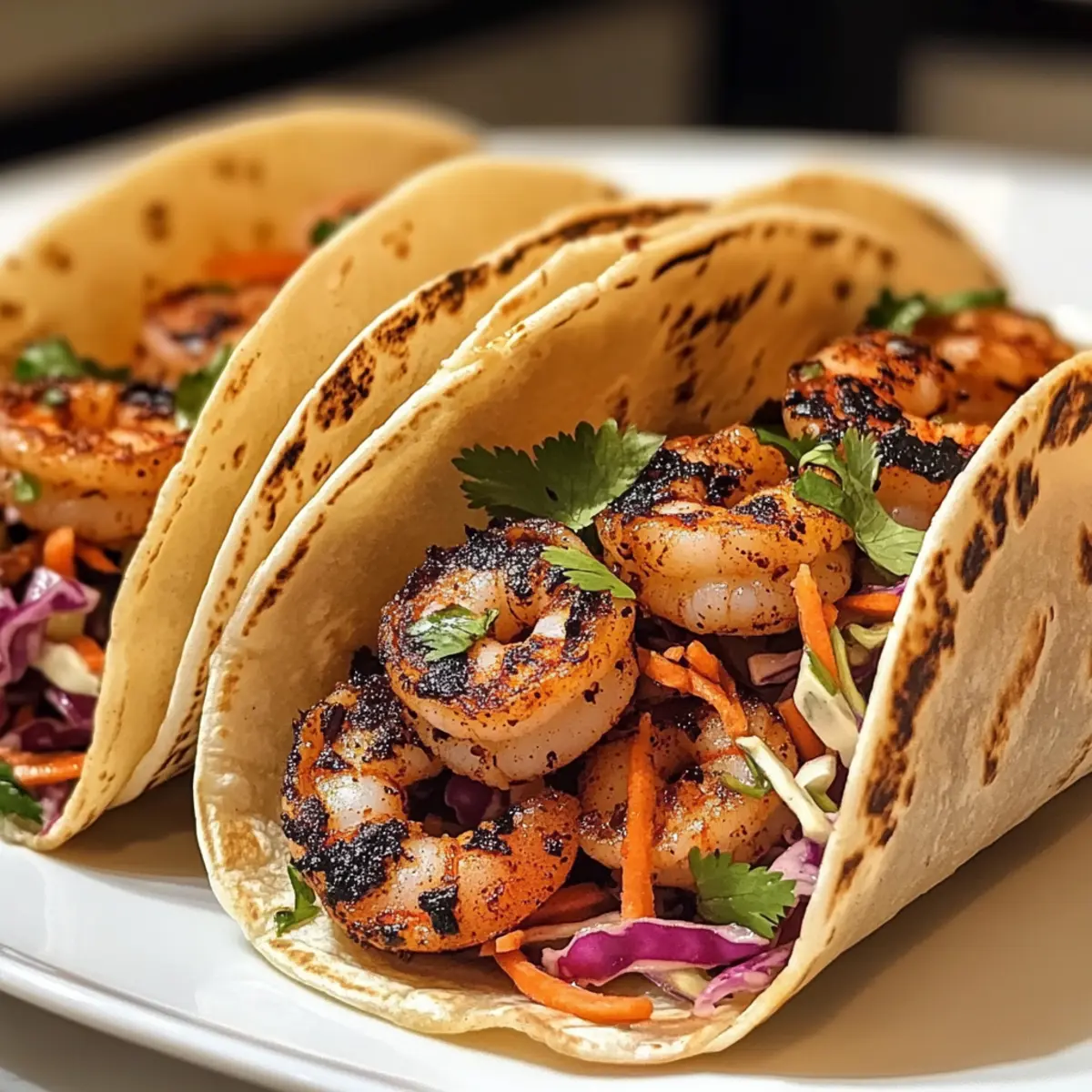 Schwarze Garnelen Tacos mit Slaw für jeden Anlass