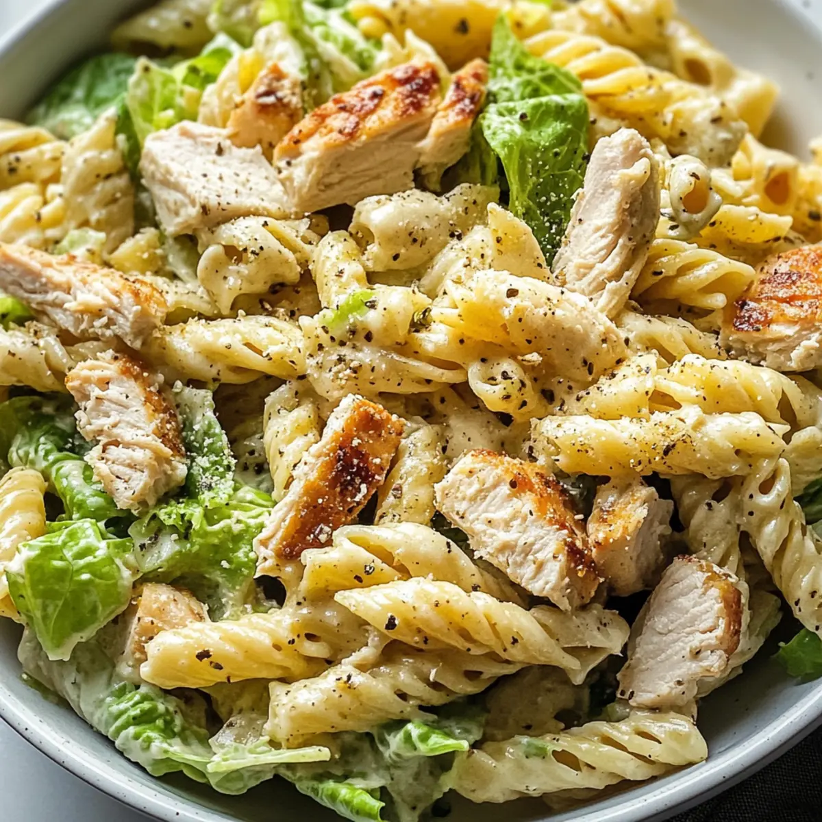 Hühnchen Caesar Nudelsalat für jede Gelegenheit