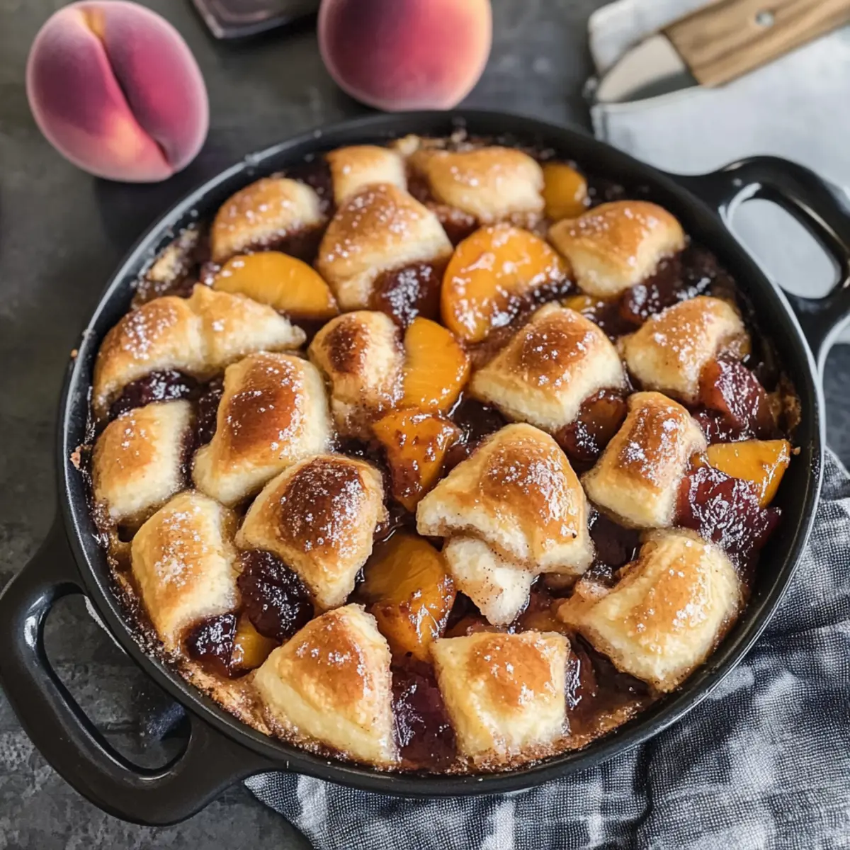 Zimtschnecken-Pfirsich-Cobbler: Einfaches Sommerdessert