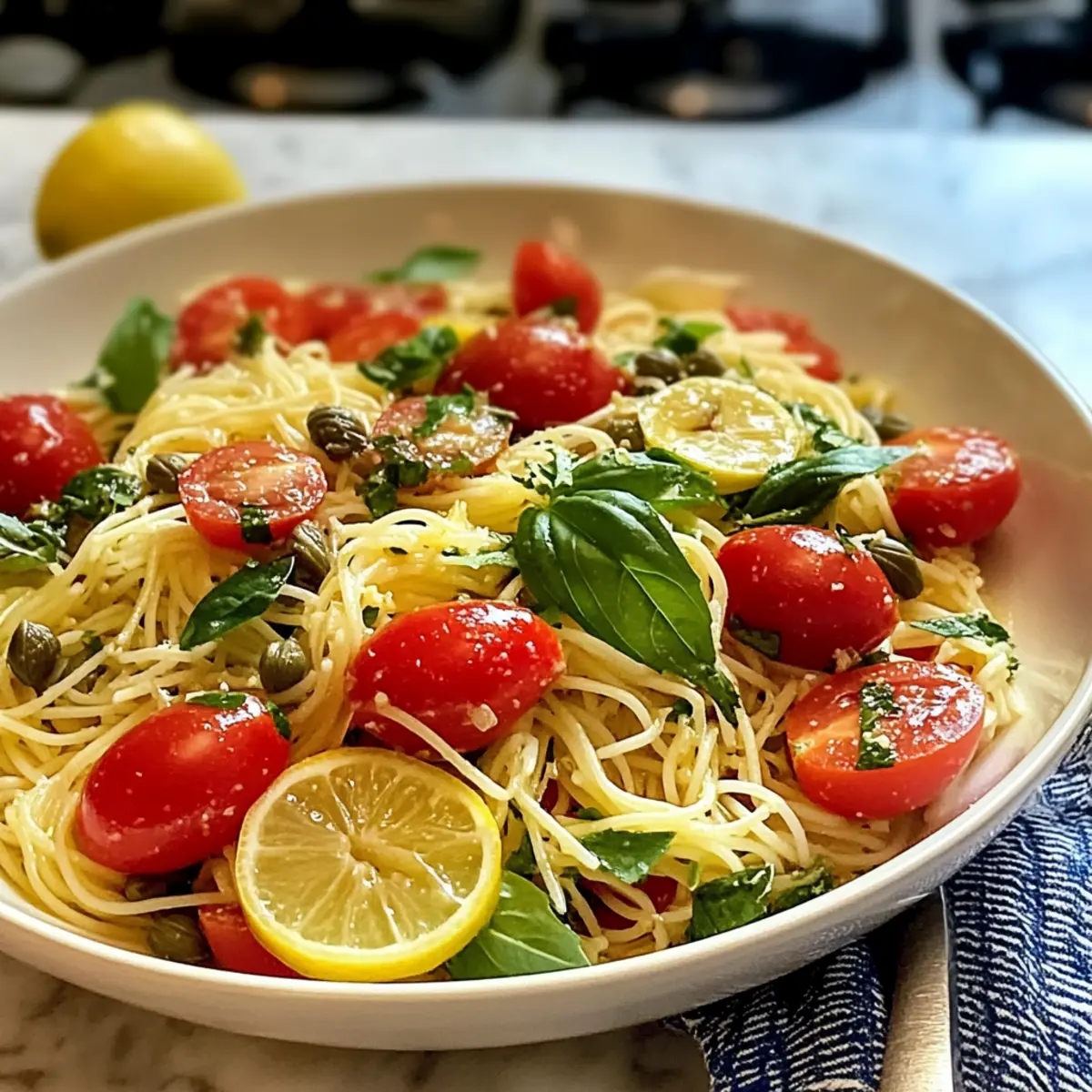 Kalte Zitronen-Capellini-Salat für heiße Tage