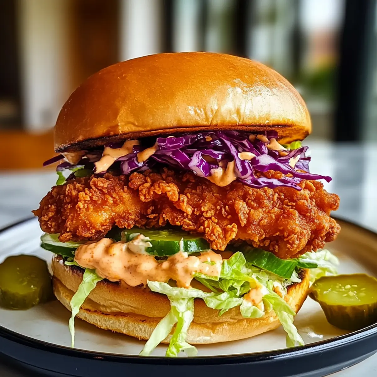 Knuspriges Thai Gebratenes Hähnchen Sandwich erleben