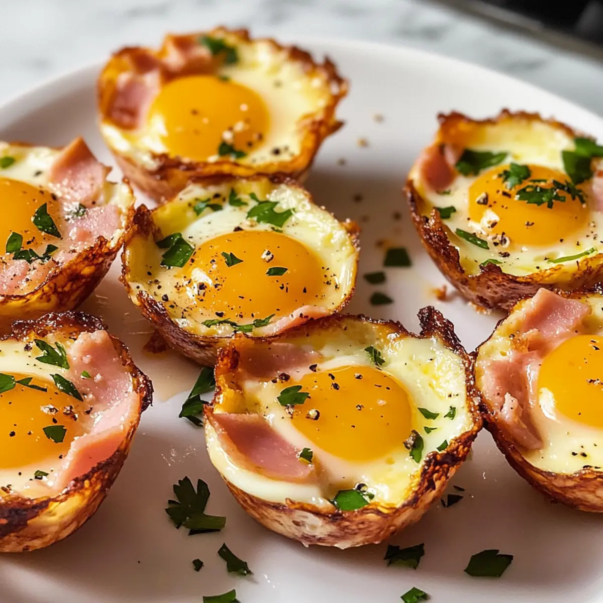 Schinken und Käse Eierbecher für schnelles Frühstück