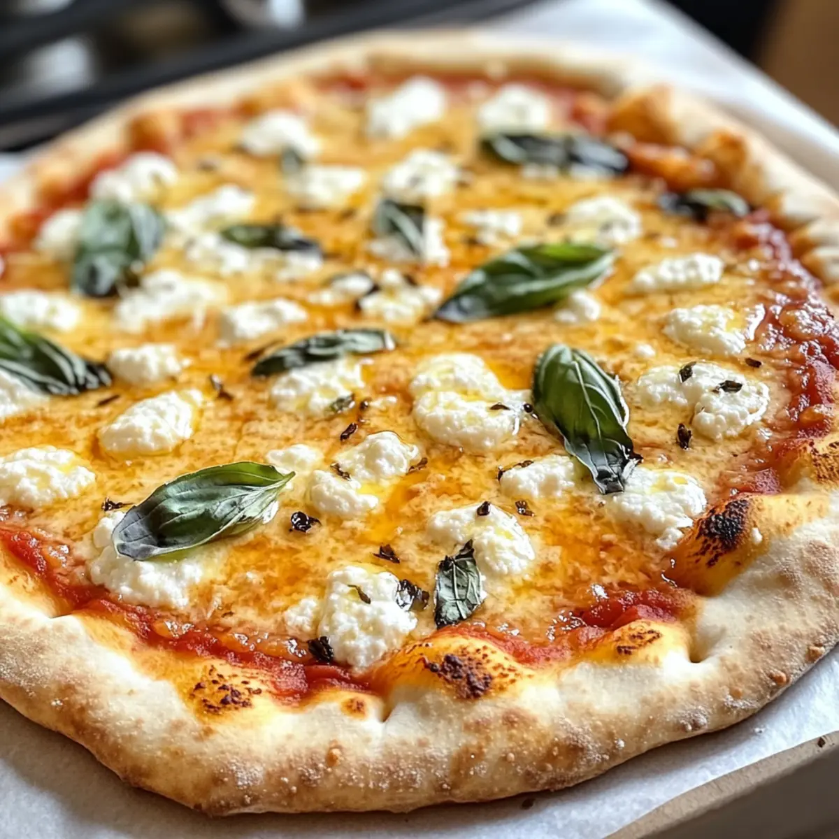 Heiße Honig-Ricotta-Pizza für ein Geschmackserlebnis