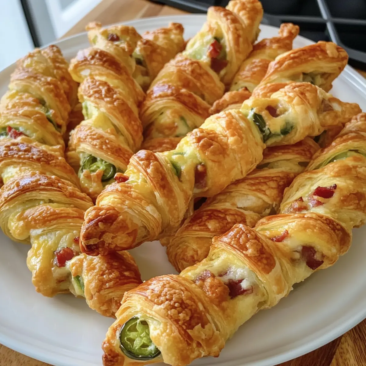 Jalapeño-Popper-Blätterteig-Drehungen für Feste