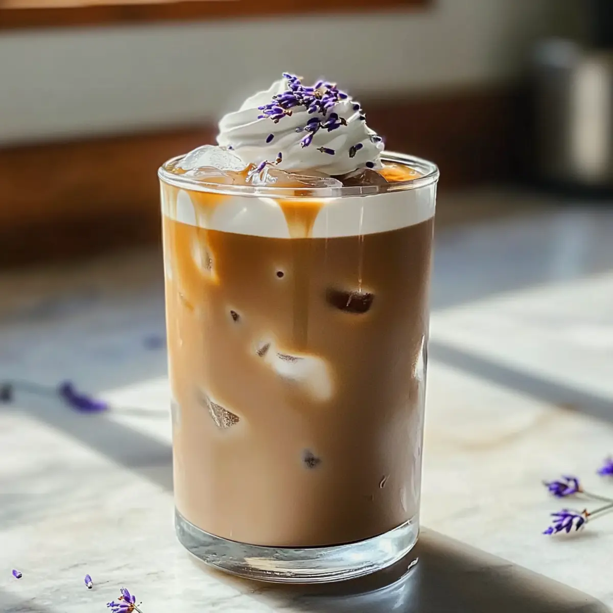 Lavendel-Honig-Eis-Kaffee für heiße Tage