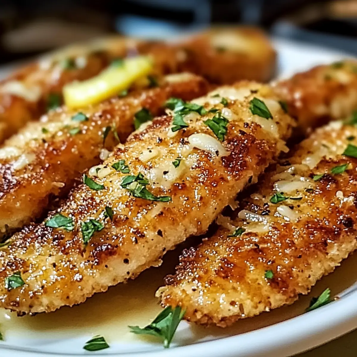 Zitronenknoblauch-Parmesan-Hähnchenstreifen schnell zubereiten