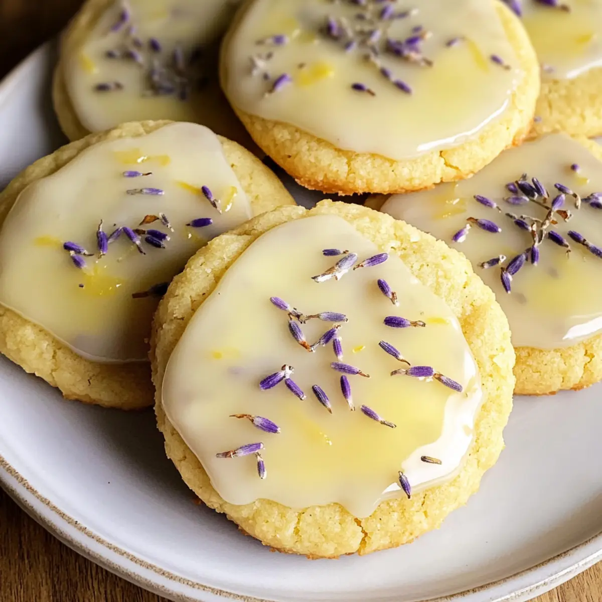 Zitronenlavendelplätzchen mit süßem Guss