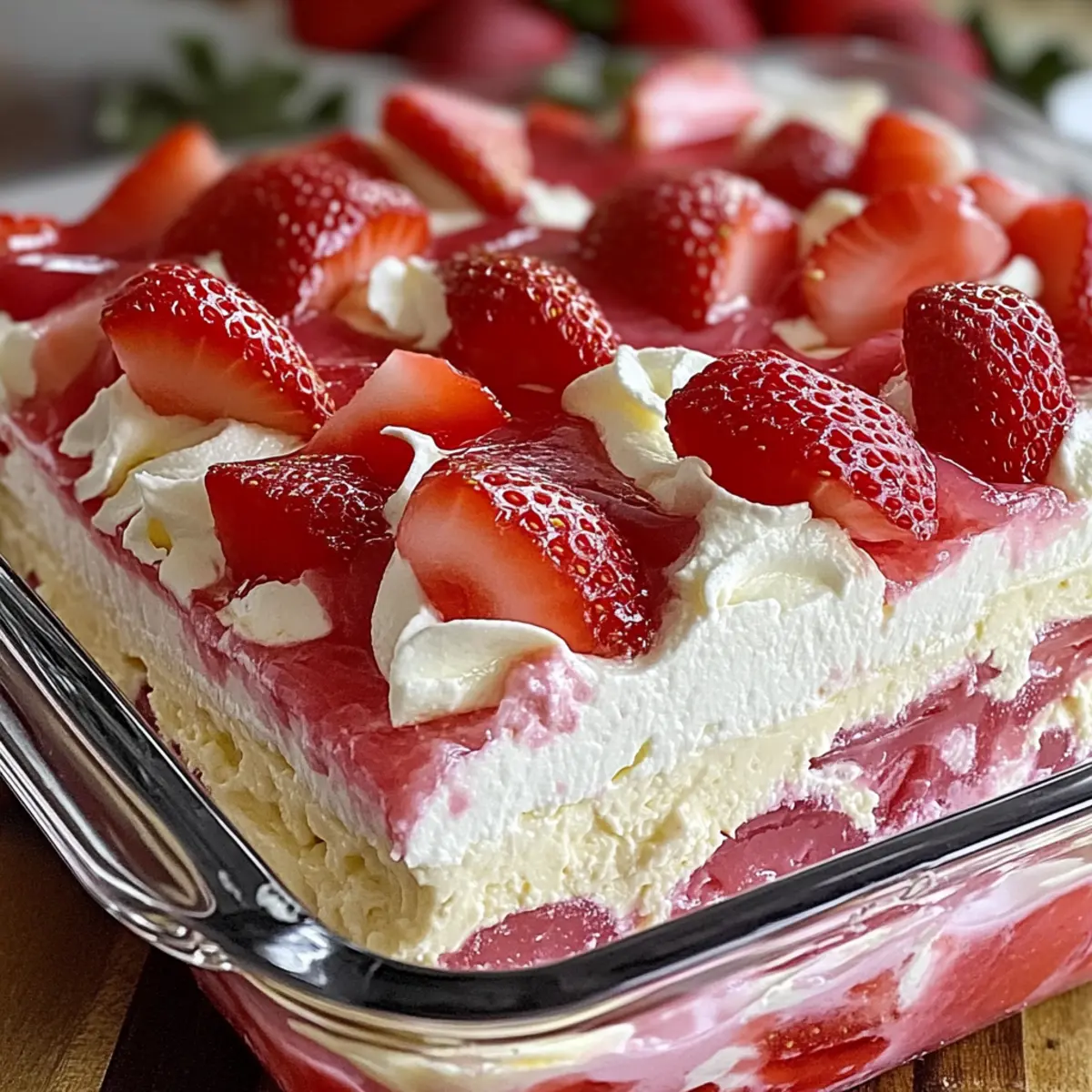 Keine-Back Erdbeer-Gelee Lasagne für heiße Tage