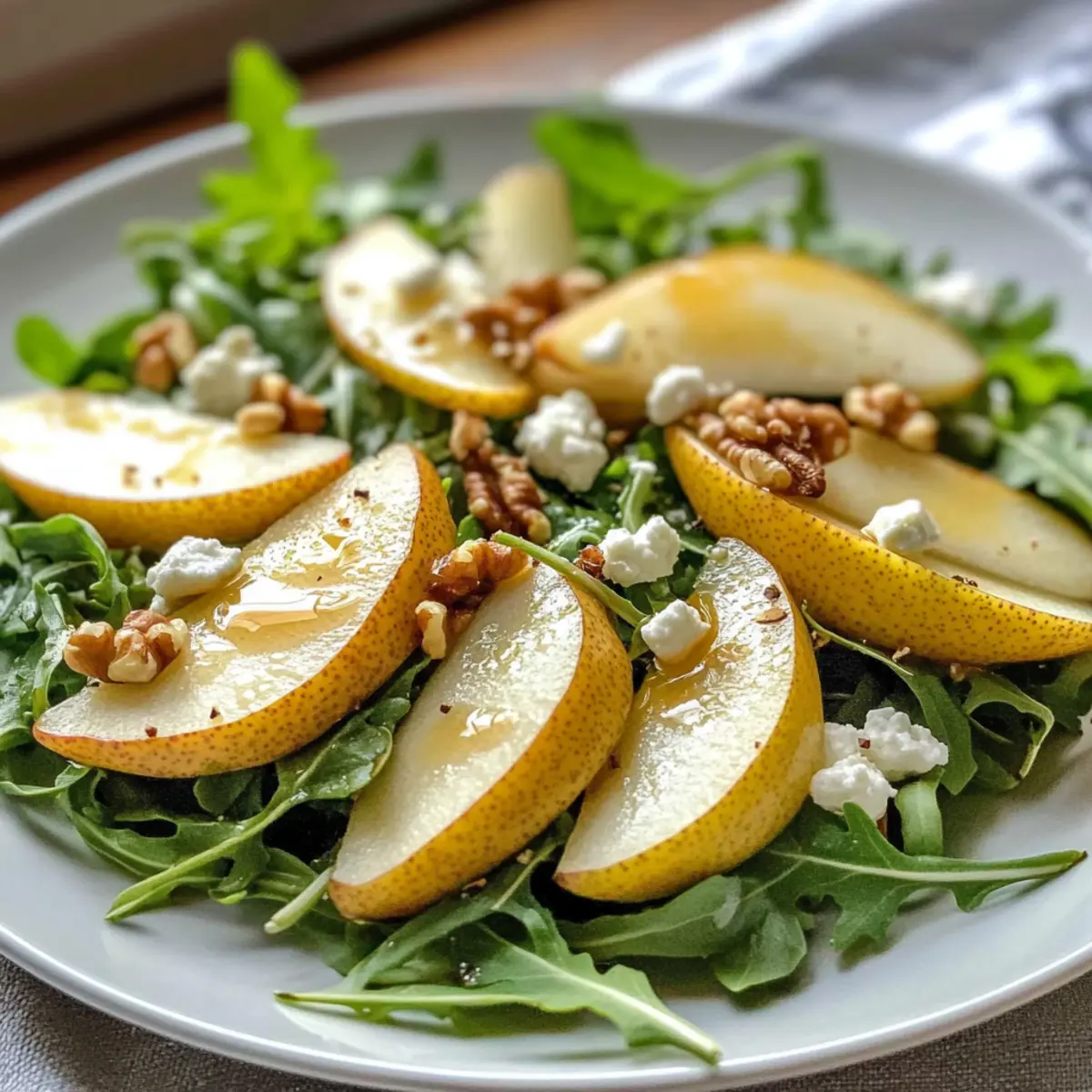 Birnen- und Rucola-Salat mit Honig-Vinaigrette genießen