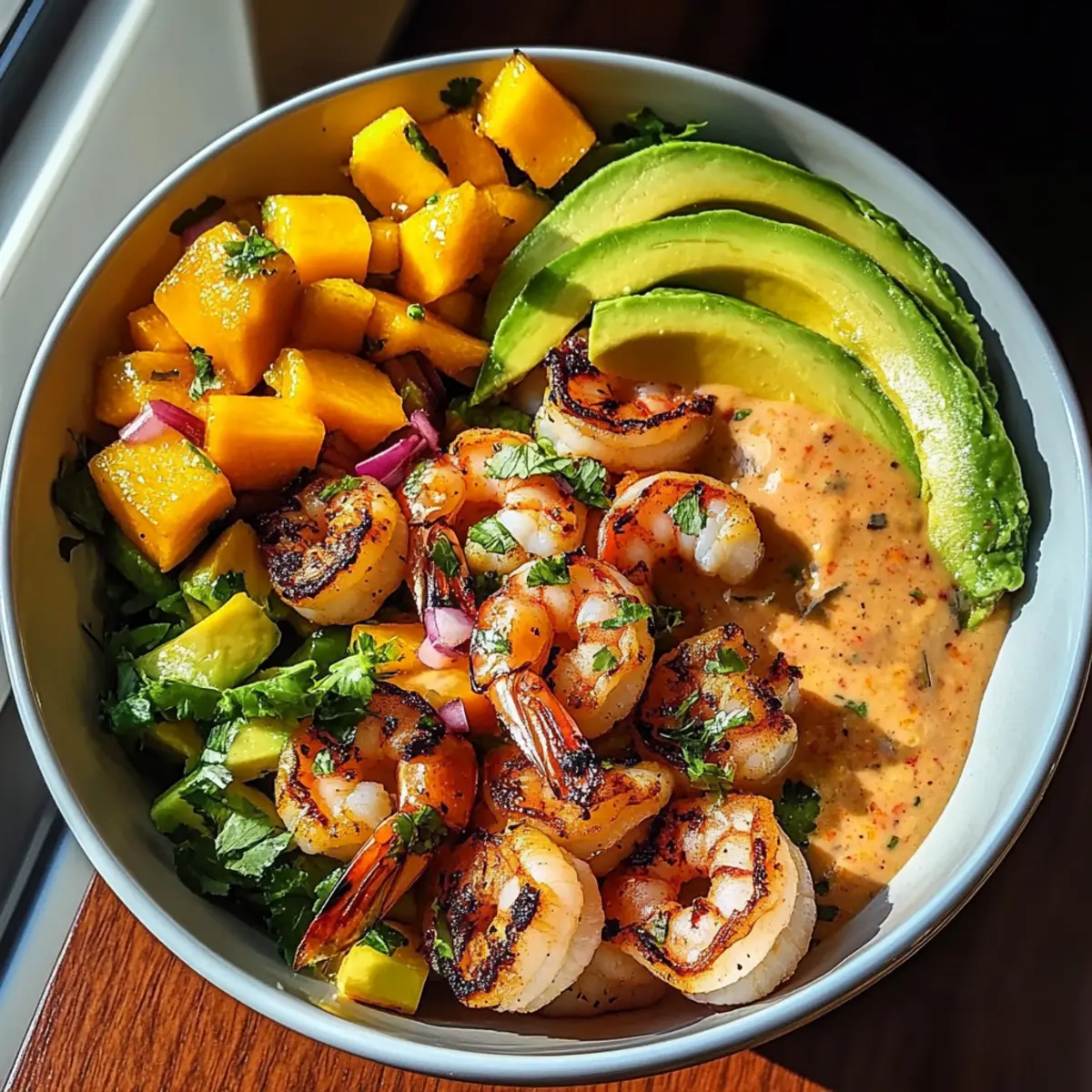 Garnelen- und Avocado-Schalen mit Mango-Salsa genius