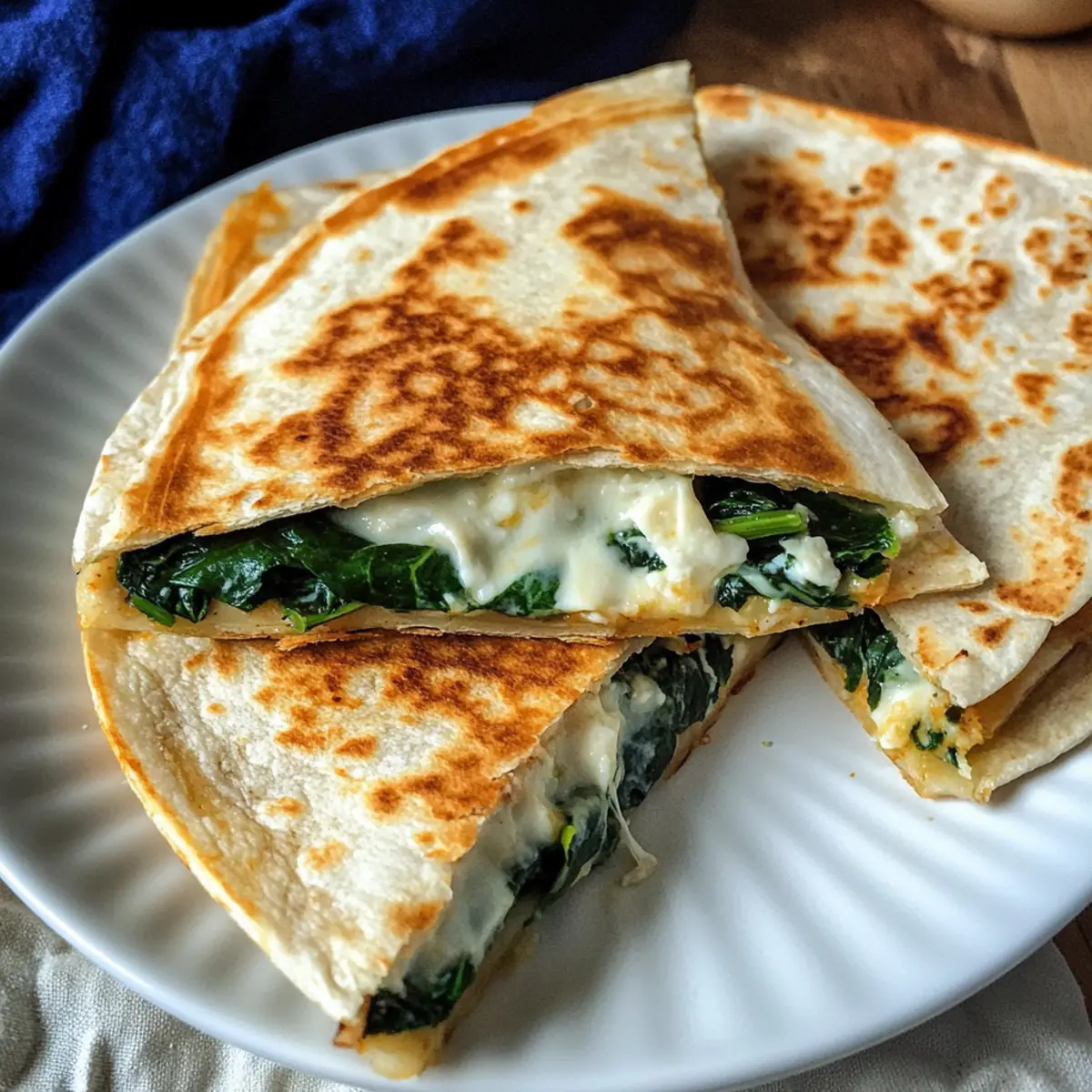 Spinat und Feta Quesadillas in 20 Minuten