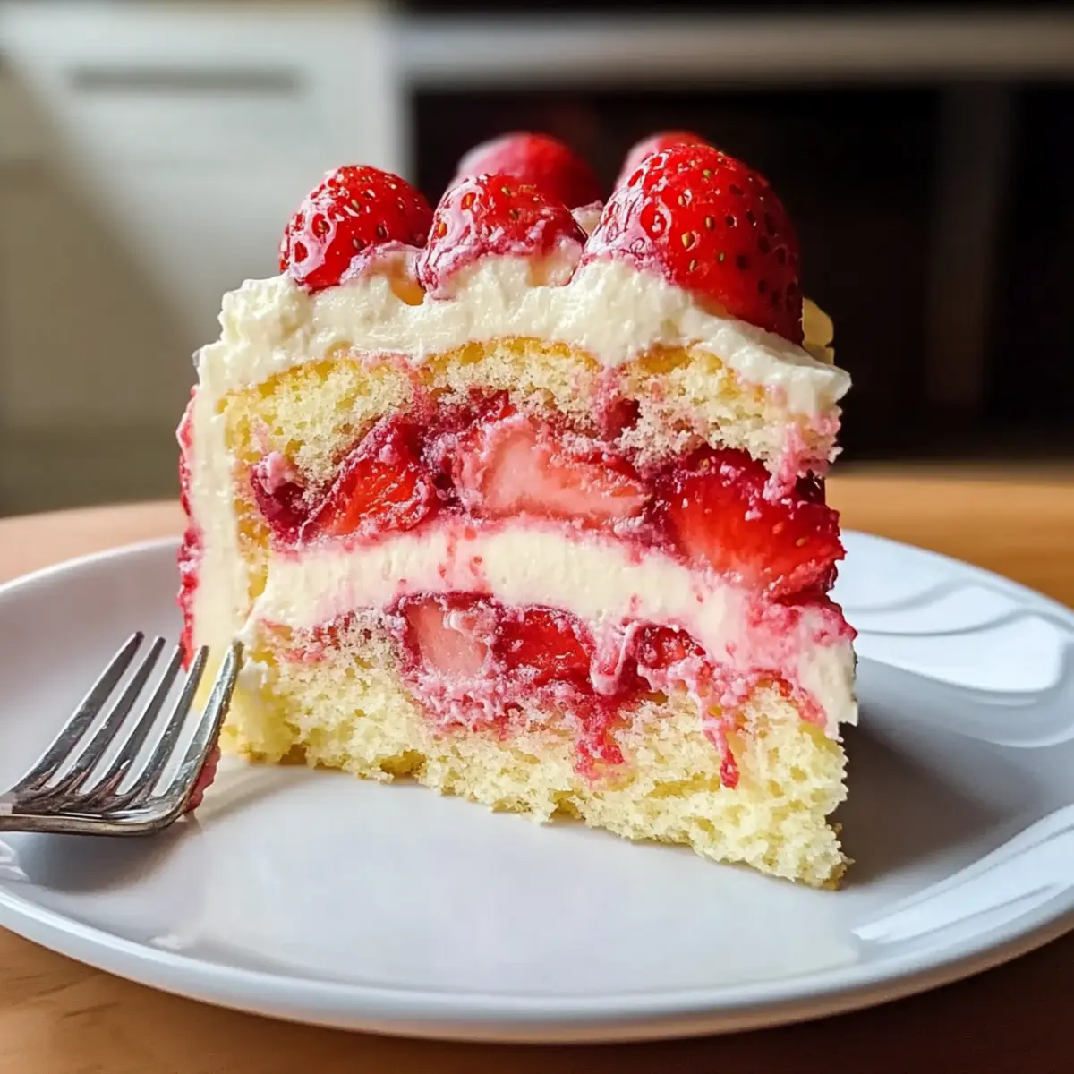 Erdbeer-Erdbeben-Kuchen mit cremigem Swirl