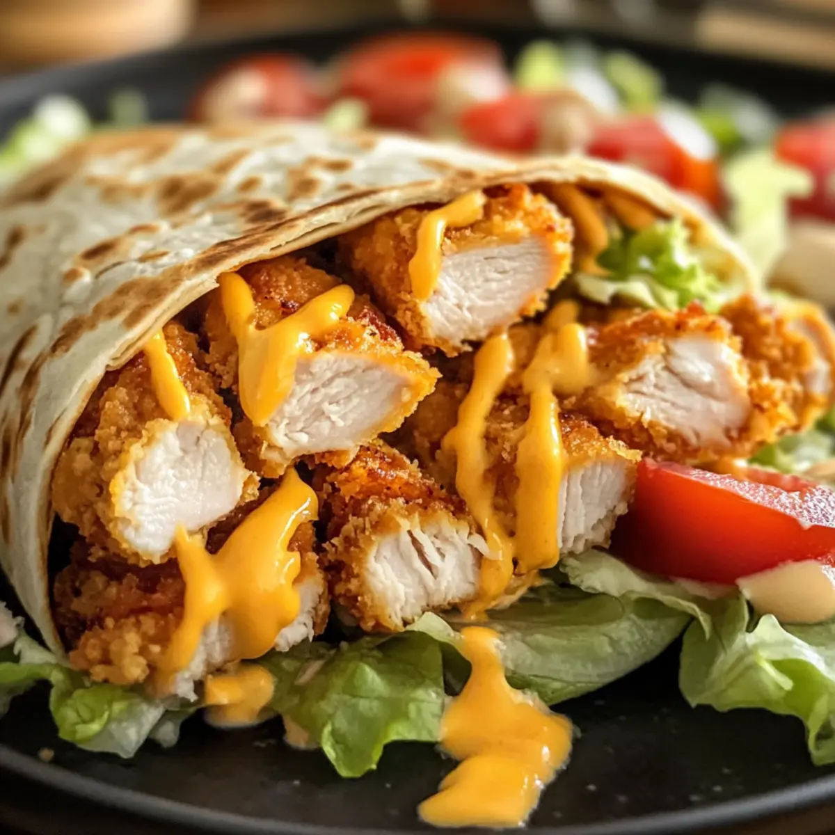 Süße Chili knusprige Hühnerwickel ganz einfach selber machen